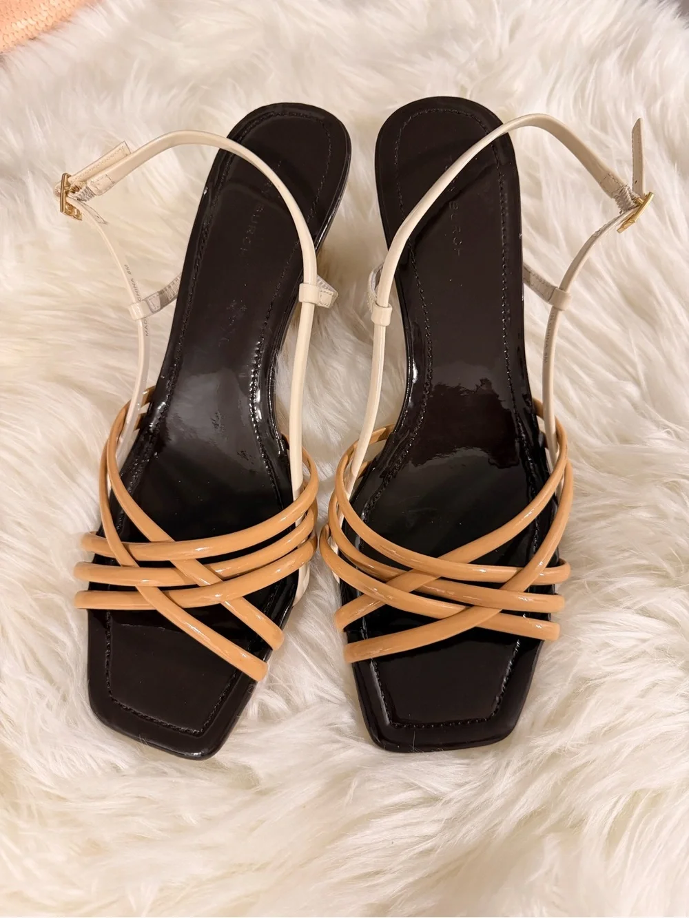 Tory Burch Two-Tone Strappy espadrille Sandals in Black and Tan